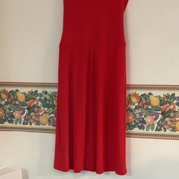 Lauren Ralph Lauren Faux Wrap Deep V-neck Sleeveless Dress, Size 6, Red - Picture 4 of 10